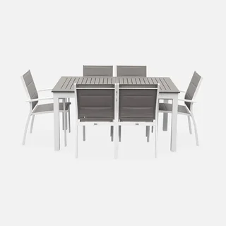 Table de jardin extensible aluminium 6 places Chicago