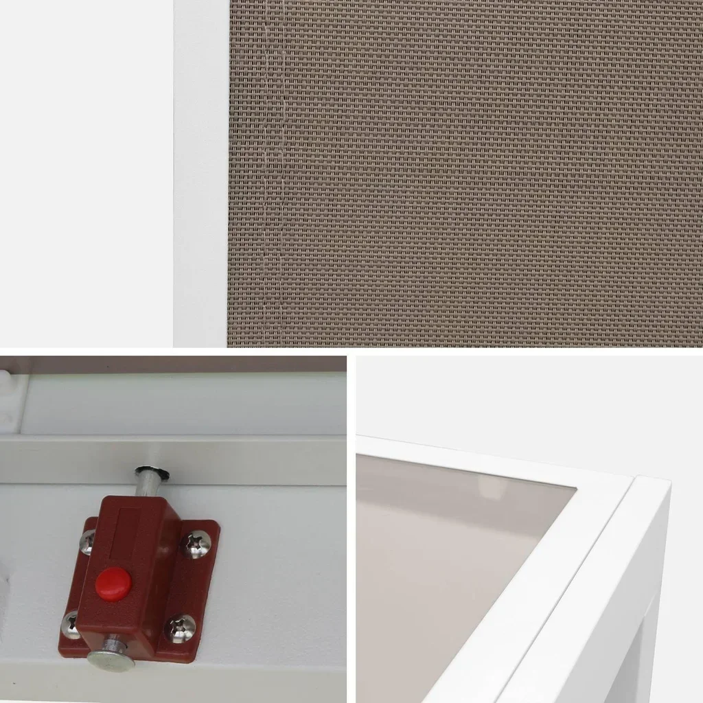Table de jardin extensible aluminium Orlando 6 places blanc taupe