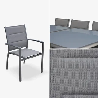 Table jardin extensible aluminium 8 places Philadelphie design moderne