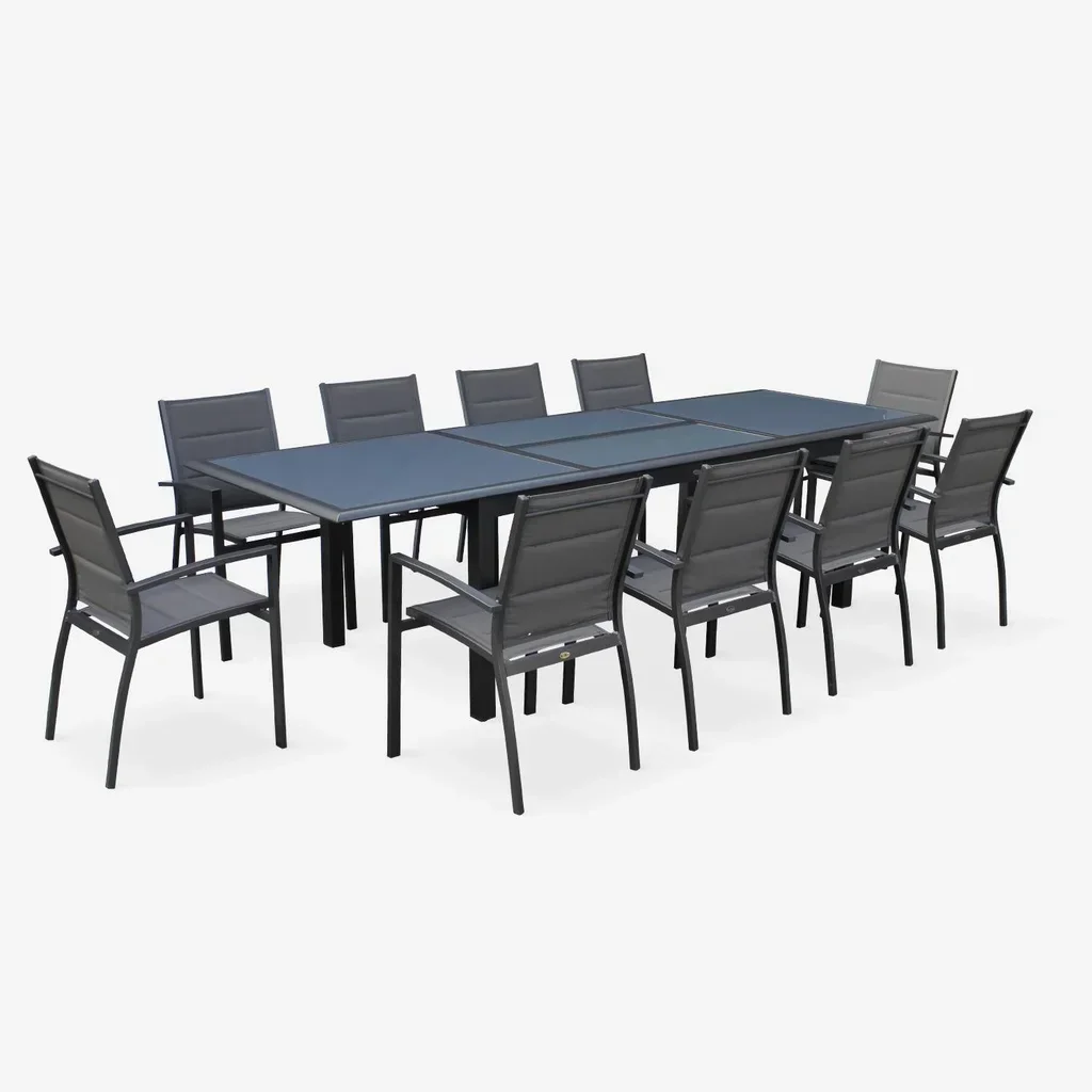 Table jardin extensible aluminium 8 places Philadelphie design moderne