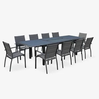 Table jardin extensible aluminium 8 places Philadelphie design moderne