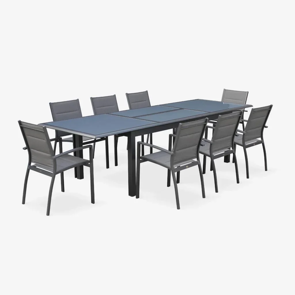 Table jardin extensible aluminium 8 places Philadelphie design moderne