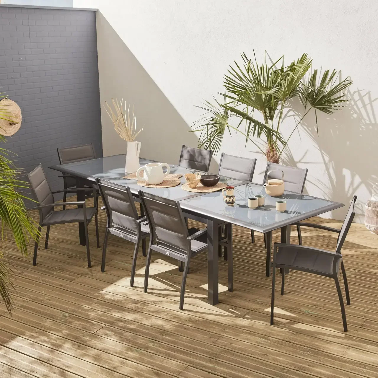 Table jardin extensible aluminium 8 places Philadelphie design moderne