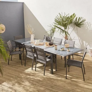 Table jardin extensible aluminium 8 places Philadelphie design moderne