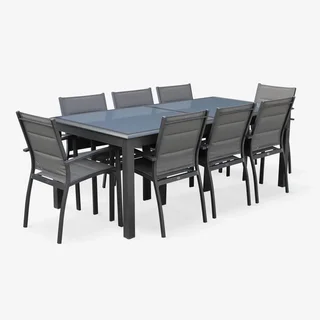 Table jardin extensible aluminium 8 places Philadelphie design moderne
