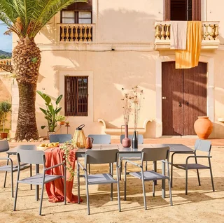 Table de jardin extensible aluminium 8 places Charleston avec rallonge