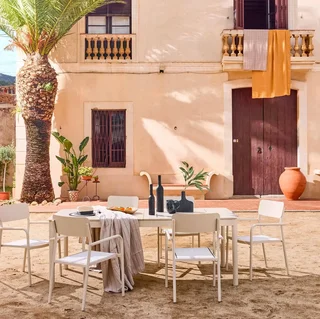 Table de jardin extensible aluminium 8 places Charleston moderne