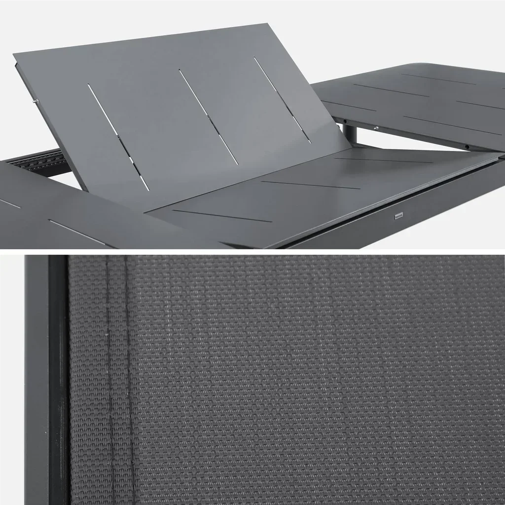 Table de jardin extensible aluminium 8 places Charleston avec rallonge