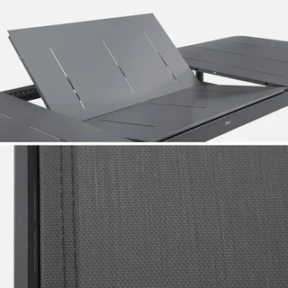 Table de jardin extensible aluminium 8 places Charleston avec rallonge