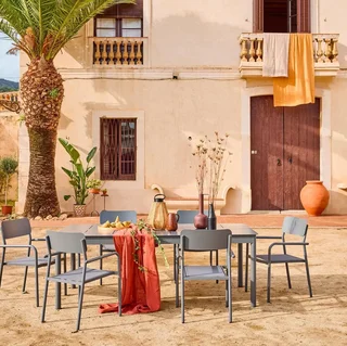 Table de jardin extensible aluminium 8 places Charleston avec rallonge