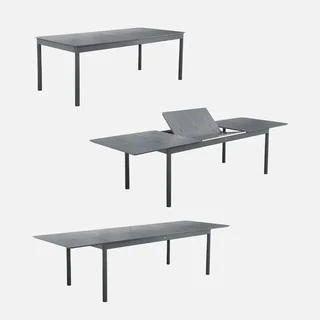Table de jardin extensible aluminium 8 places Charleston avec rallonge