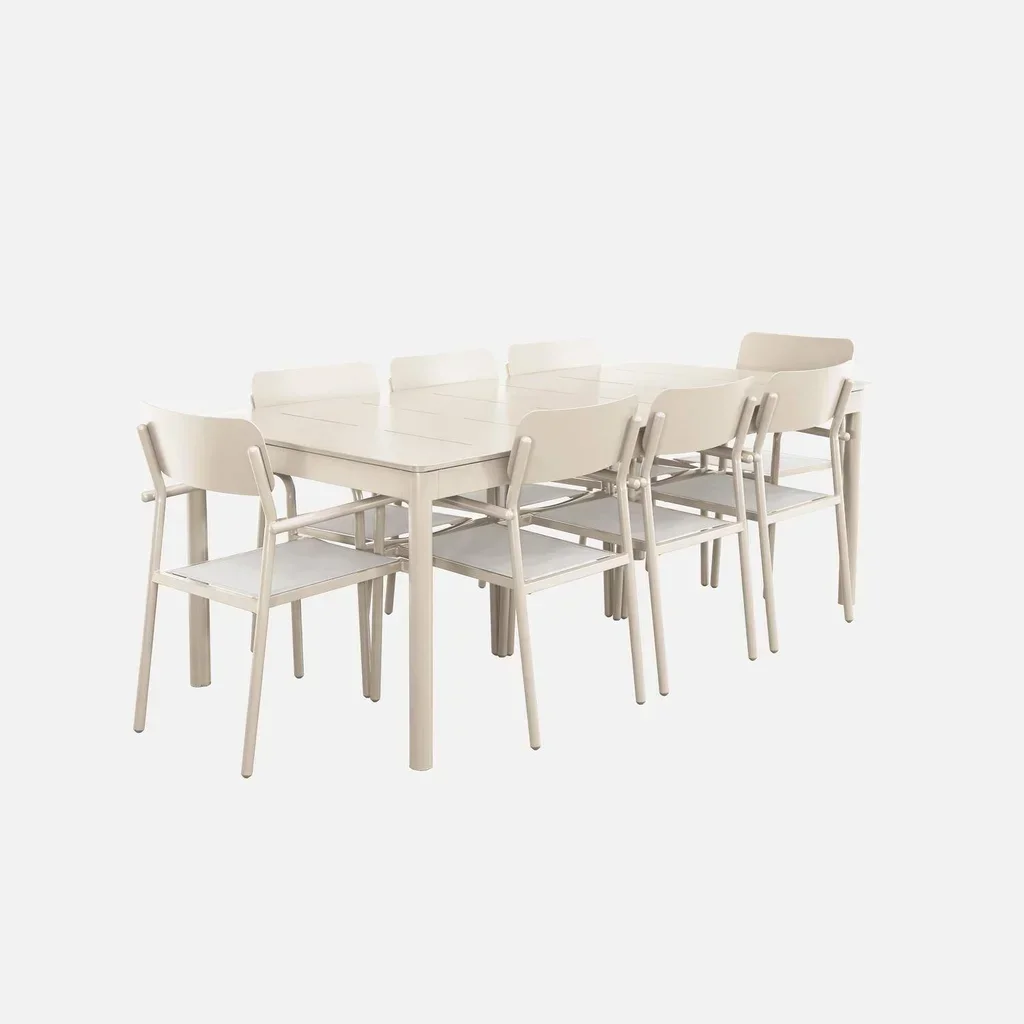Table de jardin extensible aluminium 8 places Charleston moderne