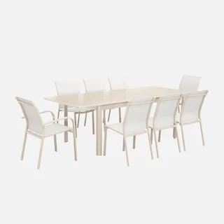 Ausziehbarer Aluminium Gartentisch 8 Personen Seattle anthrazit