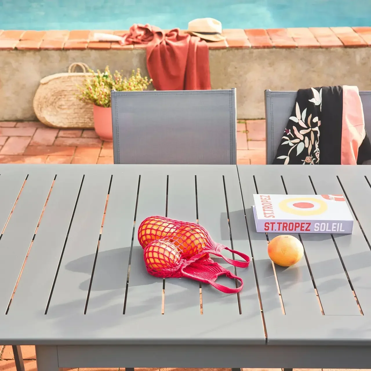 Salon de jardin Seattle extensible 8 places aluminium anthracite