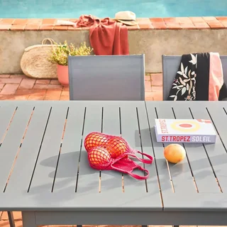 Ausziehbares Seattle Gartenmöbel Set 8 Personen Aluminium Anthrazit