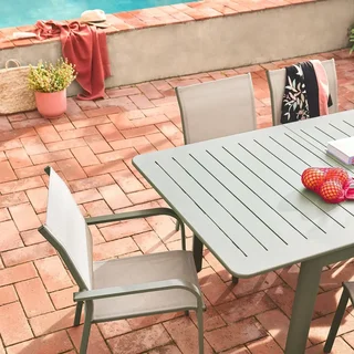 Ausziehbarer Gartentisch Aluminium 8 Plätze Seattle anthrazit