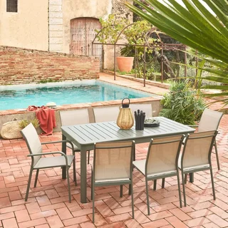 Ausziehbarer Gartentisch Aluminium 8 Plätze Seattle anthrazit