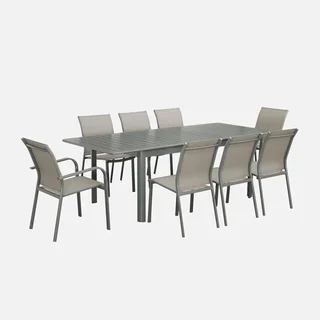 Ausziehbarer Gartentisch Aluminium 8 Plätze Seattle anthrazit