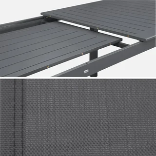 Ausziehbares Seattle Gartenmöbel Set 8 Personen Aluminium Anthrazit