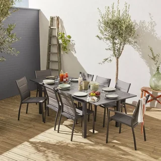Table de jardin extensible aluminium 8 places Chicago