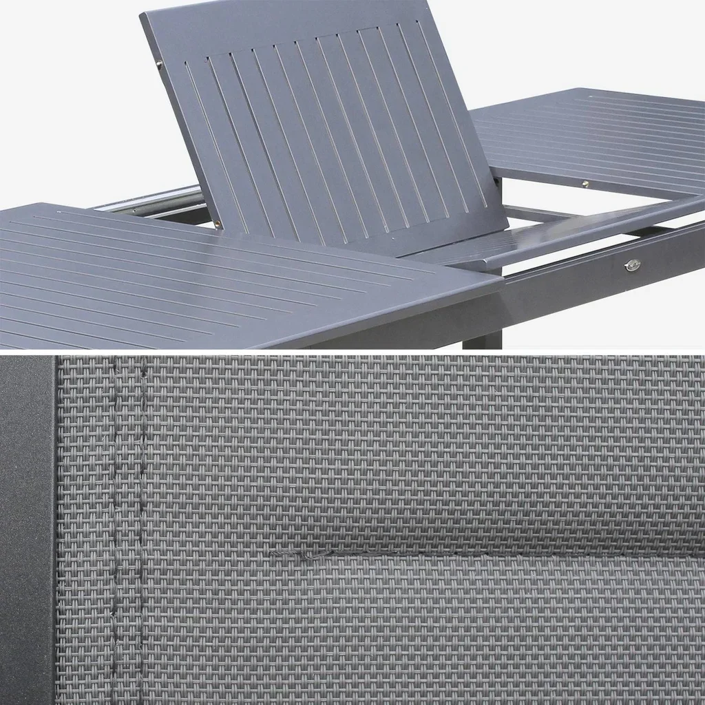 Table de jardin extensible aluminium 8 places Chicago