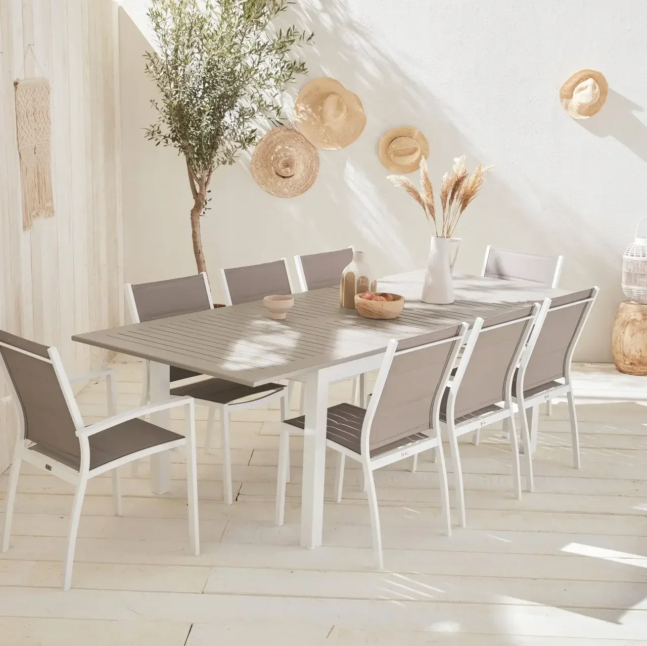 Table de jardin extensible aluminium Chicago 8 places 175-245 cm