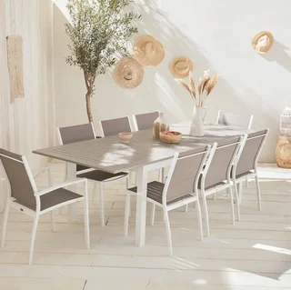 Table de jardin extensible aluminium Chicago 8 places 175-245 cm