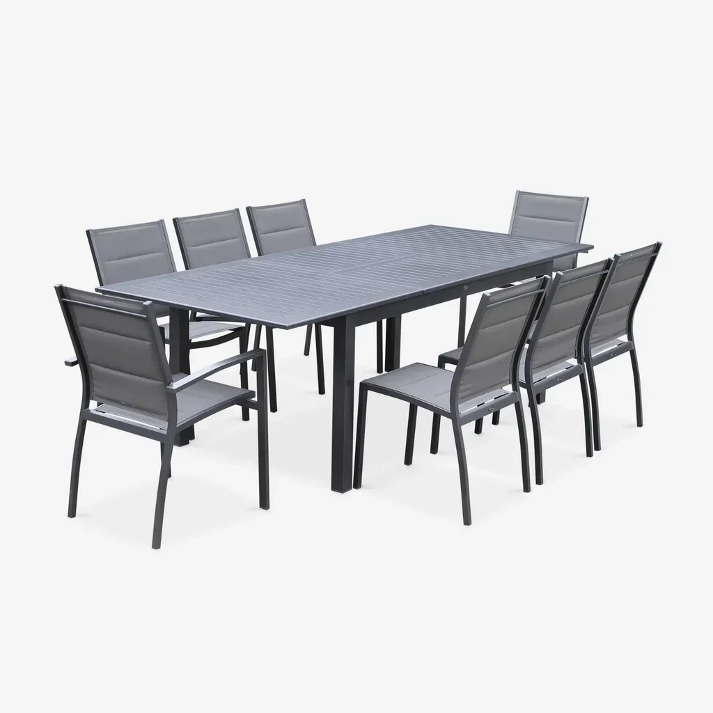 Table de jardin extensible aluminium 8 places Chicago