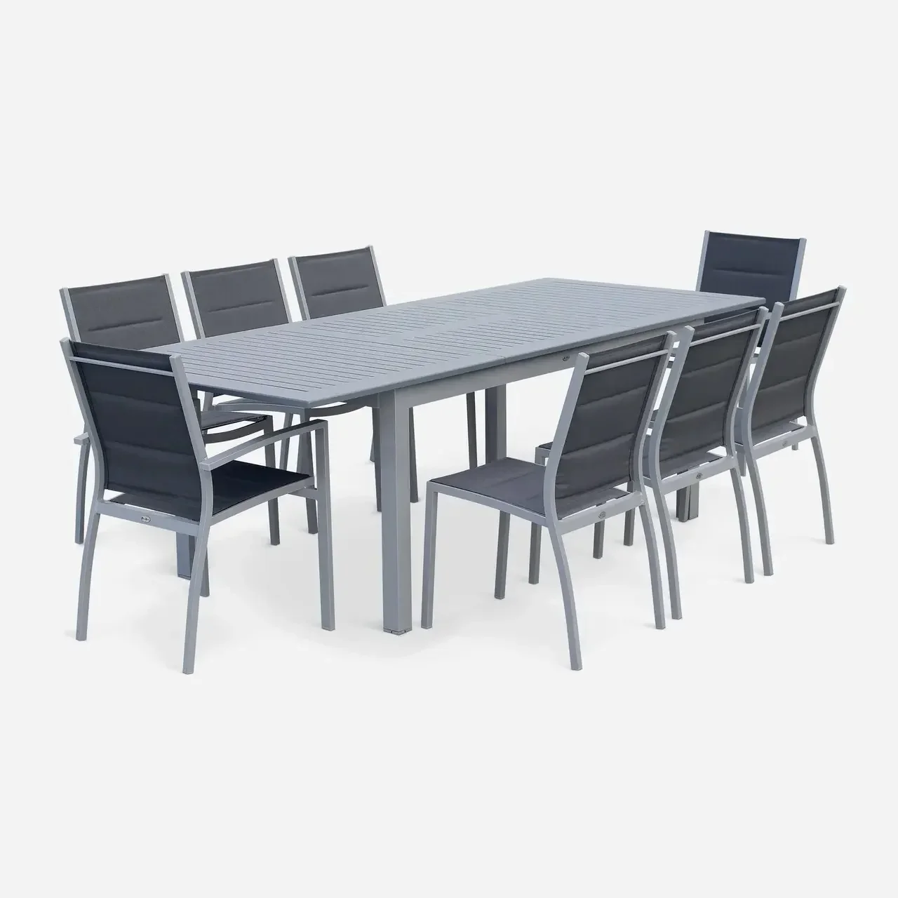 Table de jardin extensible aluminium 8 places Chicago 1,75m à 2,45m