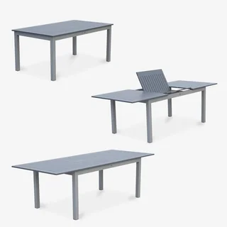 Table de jardin extensible aluminium 8 places Chicago 1,75m à 2,45m