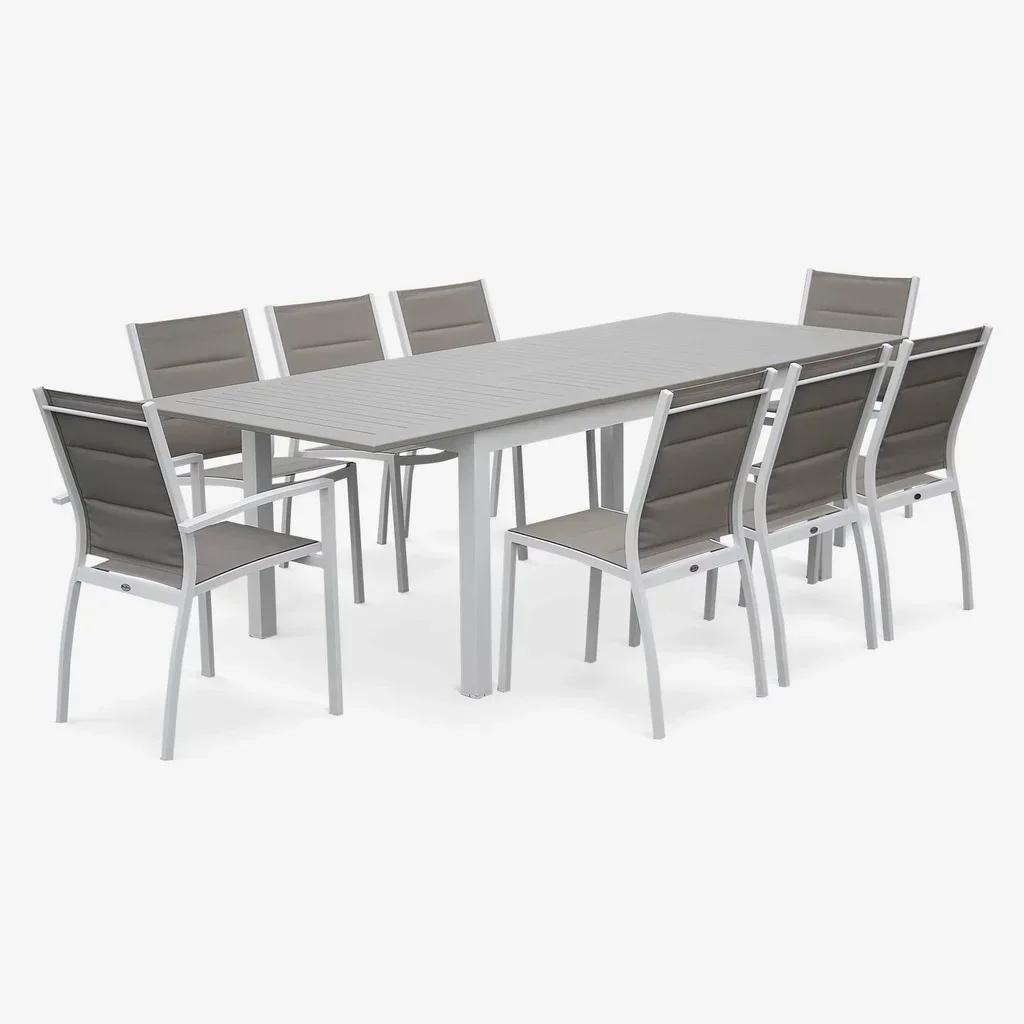 Table de jardin extensible aluminium Chicago 8 places 175-245 cm