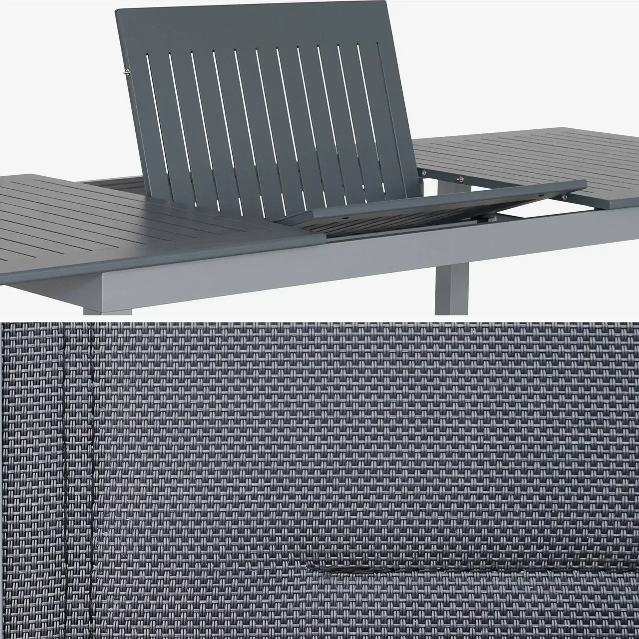 Table de jardin extensible aluminium 8 places Chicago 1,75m à 2,45m