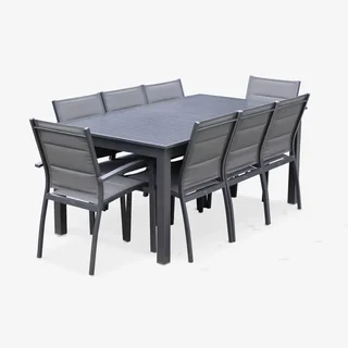 Table de jardin extensible aluminium 8 places Chicago