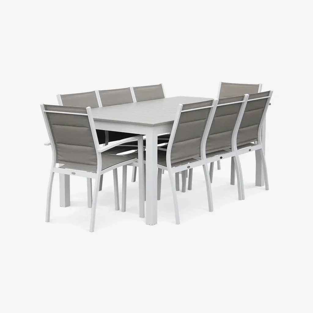 Table de jardin extensible aluminium Chicago 8 places 175-245 cm