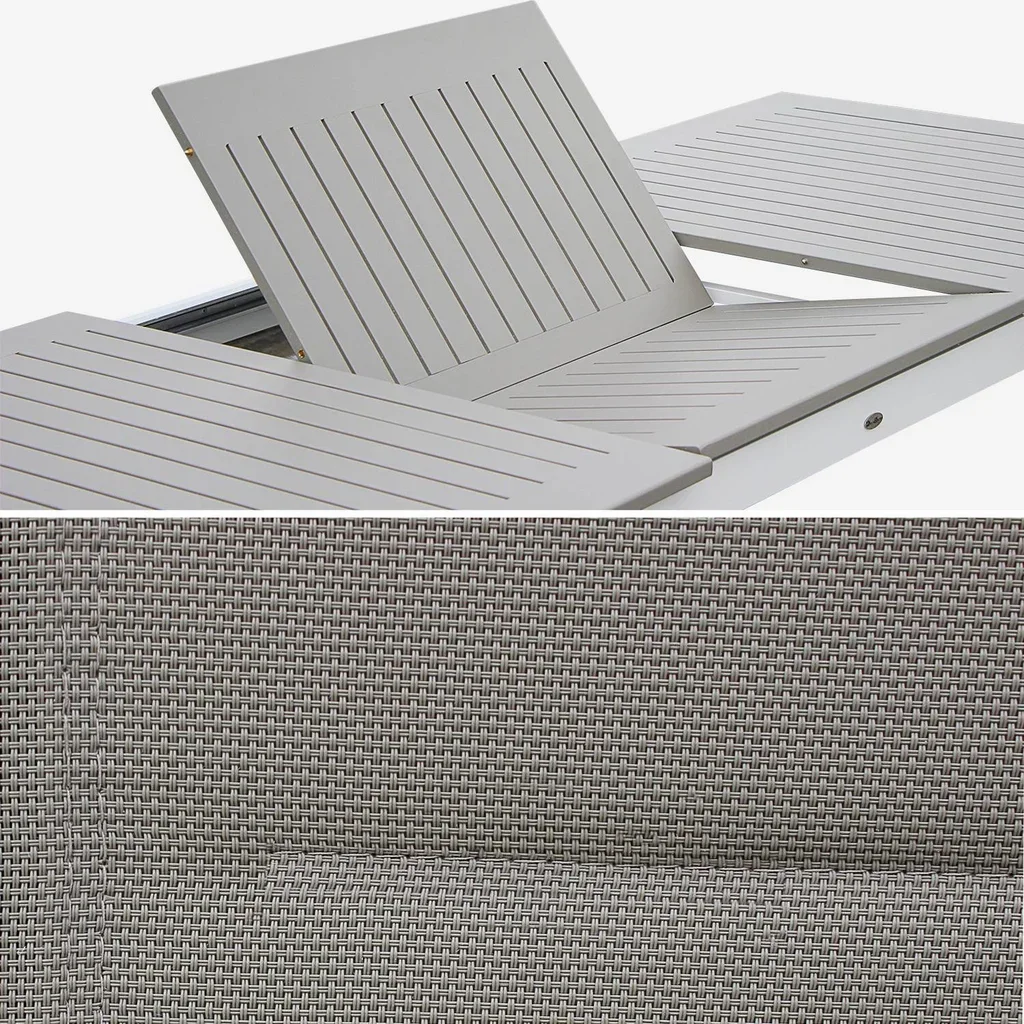 Table de jardin extensible aluminium Chicago 8 places 175-245 cm