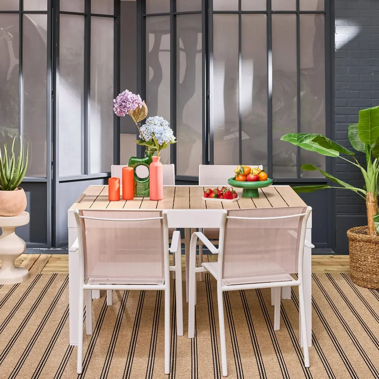 Table de jardin extensible aluminium 8 places Elora Amara anthracite