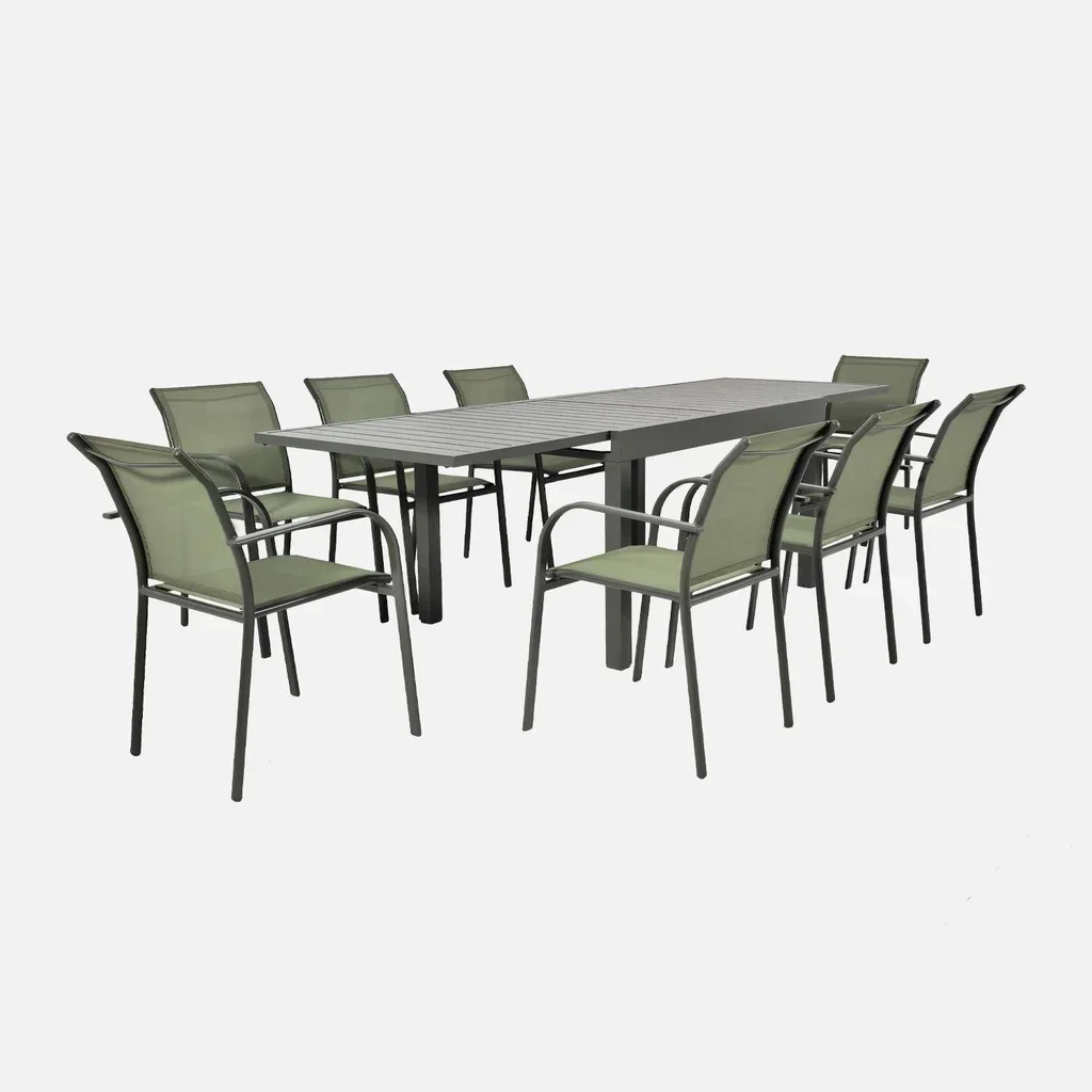 Table de jardin extensible aluminium 8 places Elora anthracite