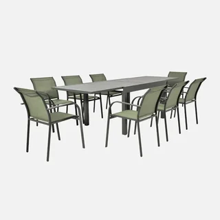 Table de jardin extensible aluminium 8 places Elora anthracite