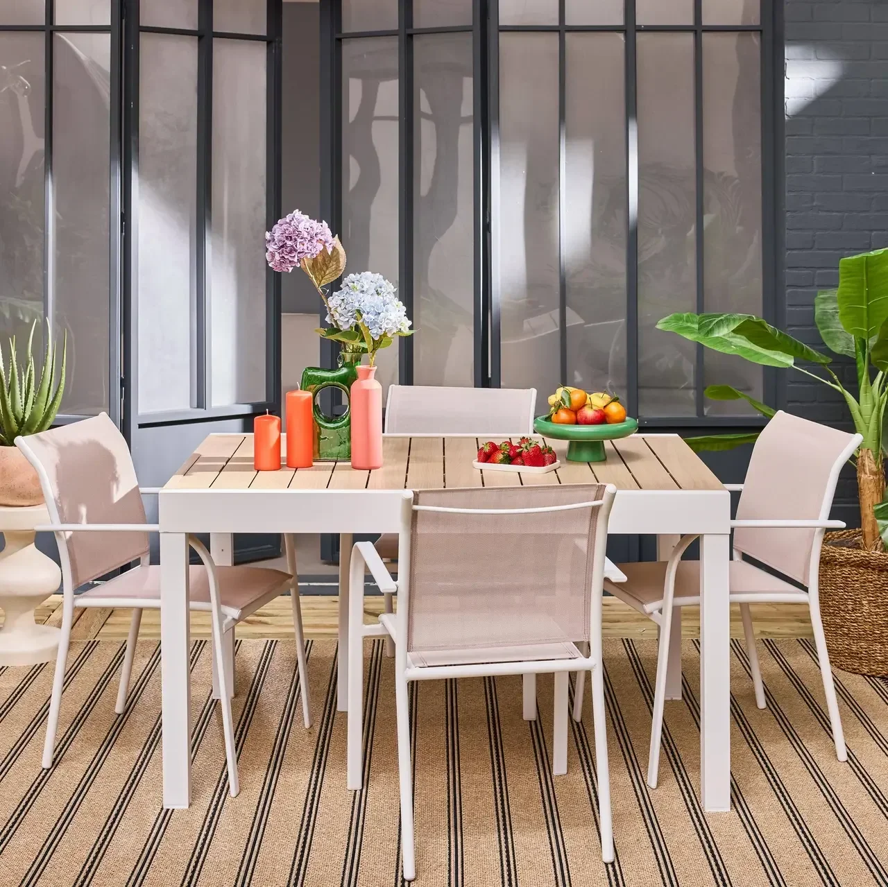 Table de jardin extensible aluminium 8 places Elora Amara anthracite