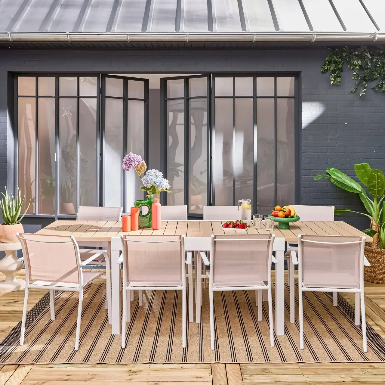 Table de jardin extensible aluminium 8 places Elora Amara anthracite