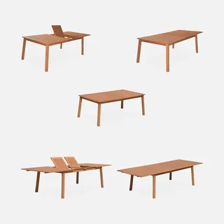 Mesa de jardín extensible madera eucalipto 10 plazas Almeria