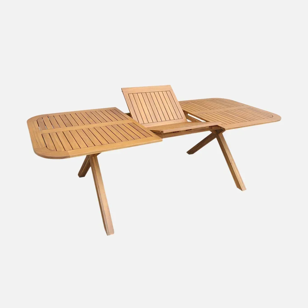 Table de jardin extensible en acacia 6-8 personnes Tanzo