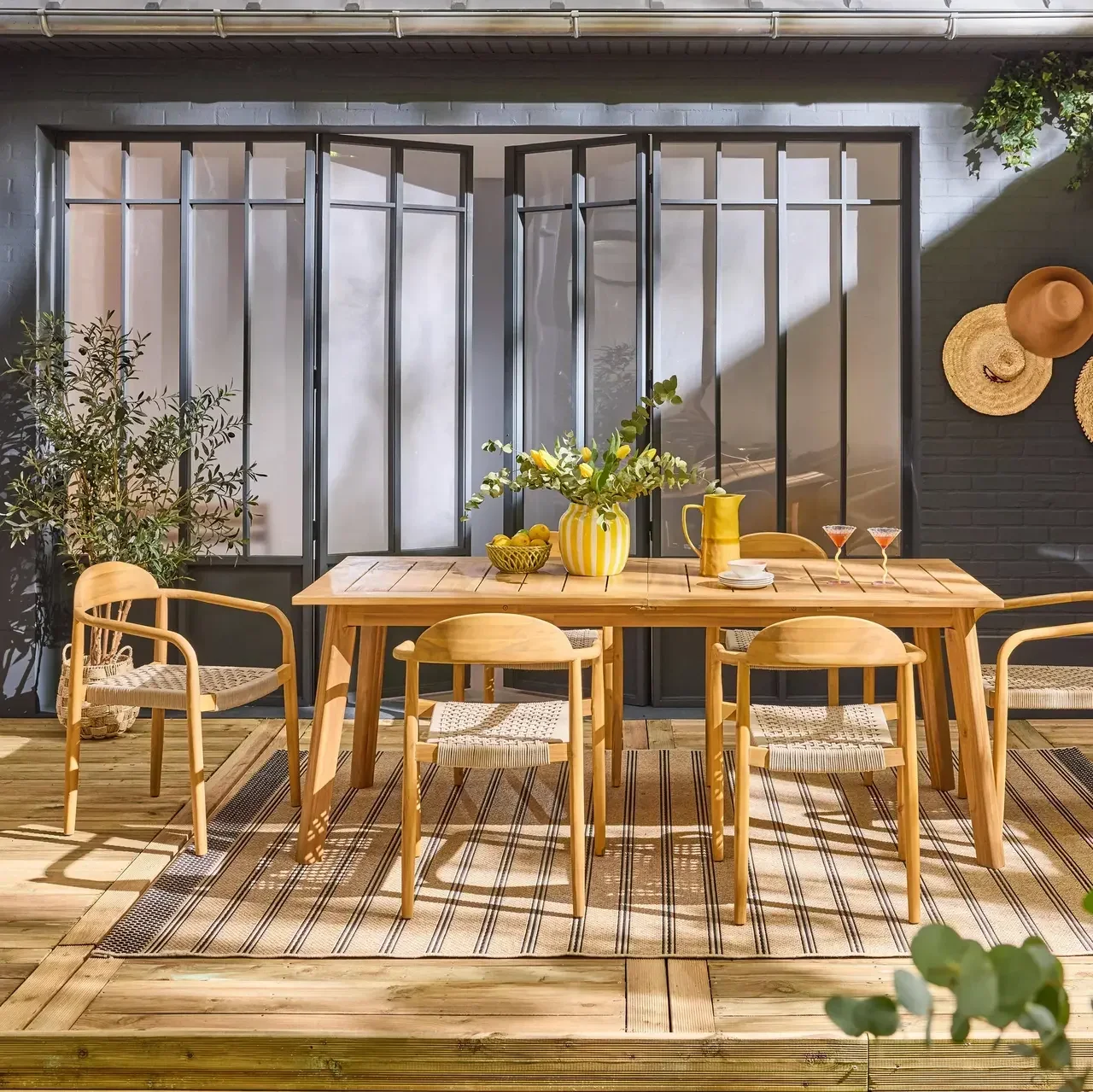 Table de jardin extensible acacia 6 places Palena