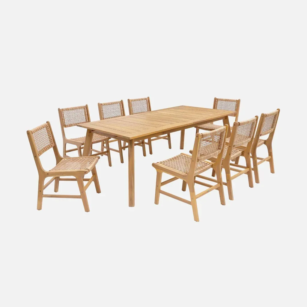 Table jardin extensible bois acacia 8 places Palena