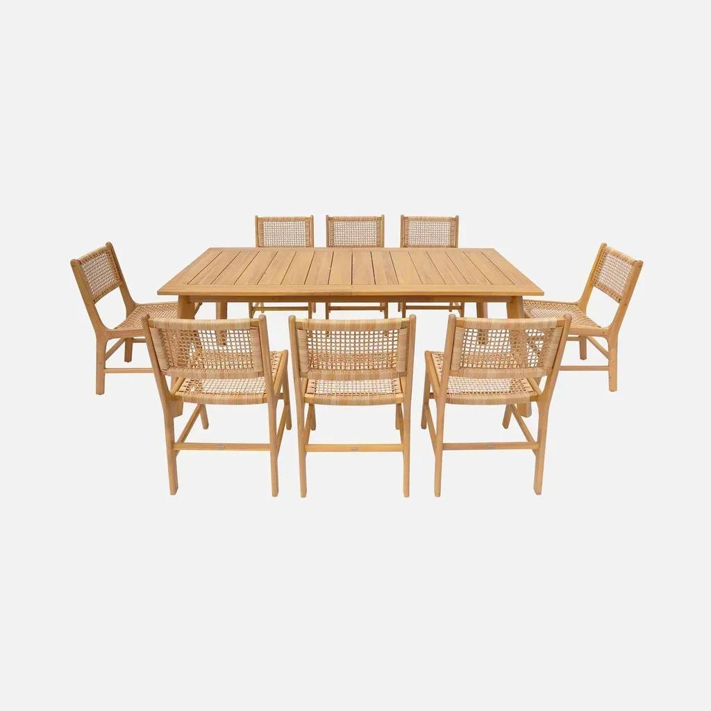 Table jardin extensible bois acacia 8 places Palena