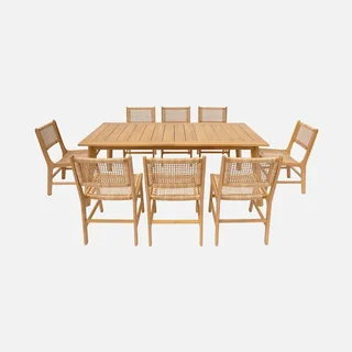 Table jardin extensible bois acacia 8 places Palena