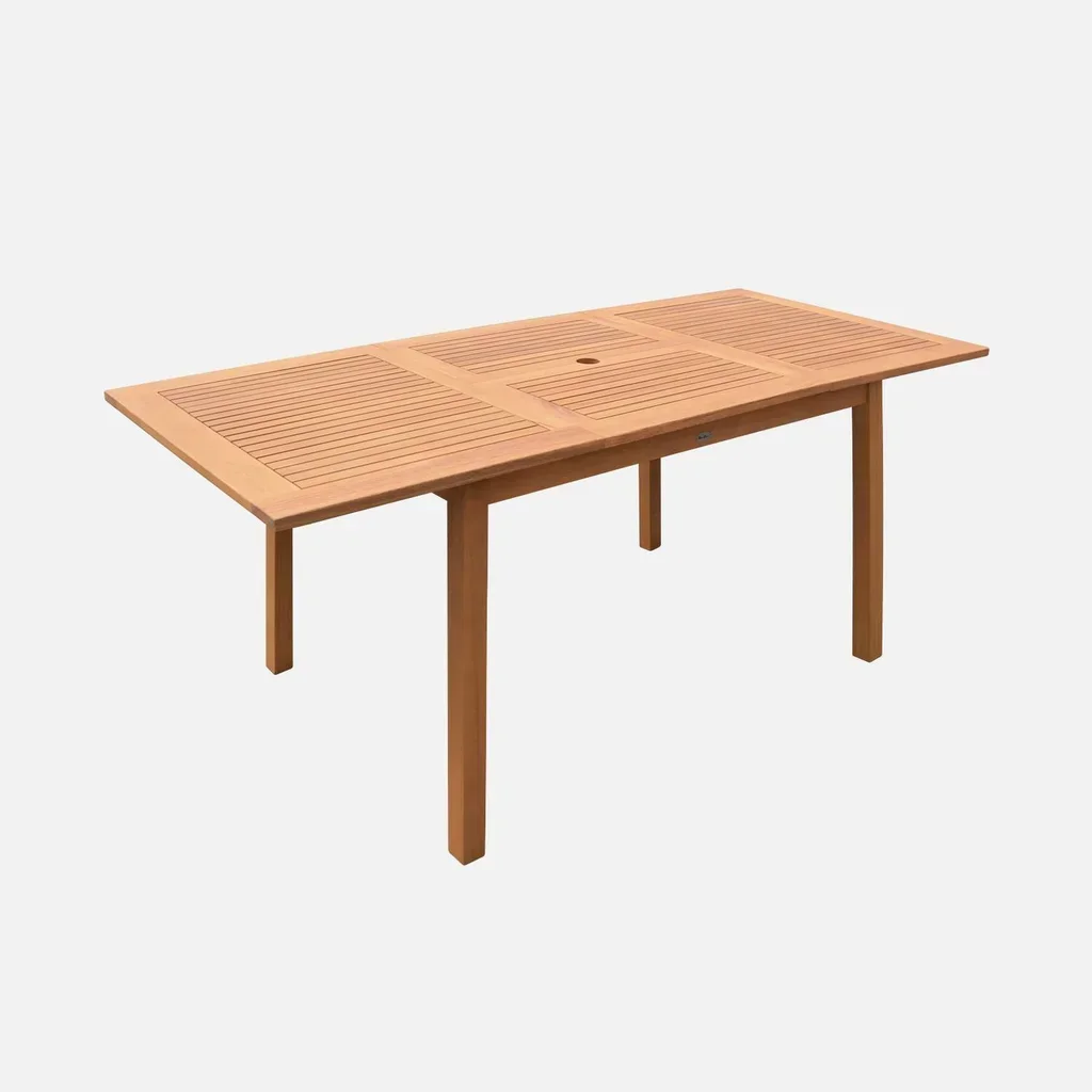 Table de jardin extensible Almeria bois eucalyptus 6-8 places
