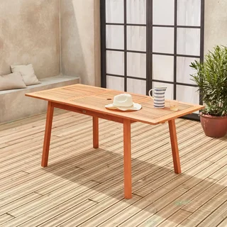 Table de jardin extensible Almeria bois eucalyptus 6-8 places