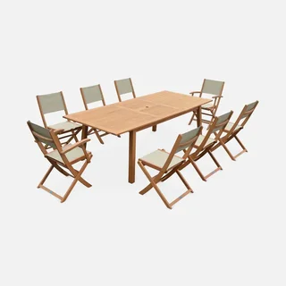 Mesa de jardín extensible eucalipto 8 plazas Almeria