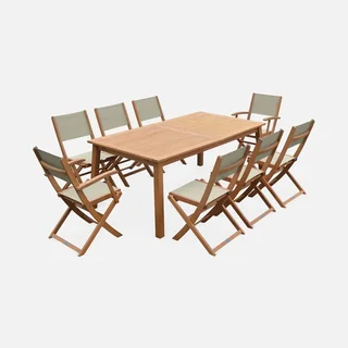Mesa de jardín extensible eucalipto 8 plazas Almeria